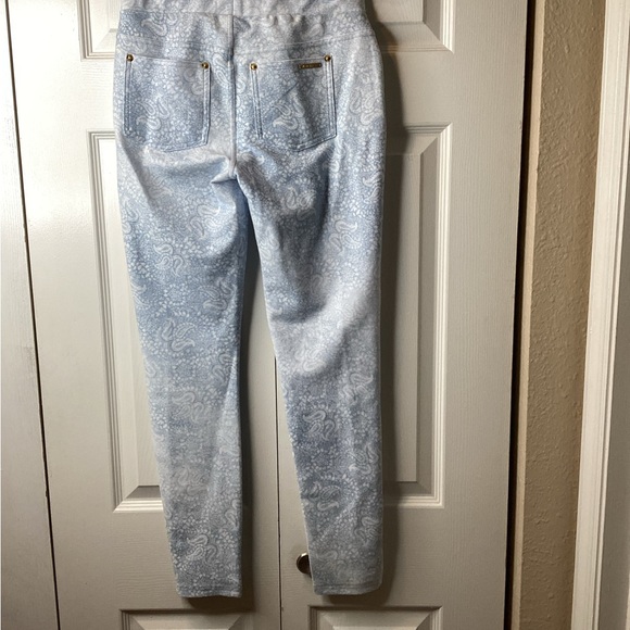 Michael Kors Paisley Blue/ White Skinny Pull On Stretch Legging Pants Sz S - Picture 4 of 5